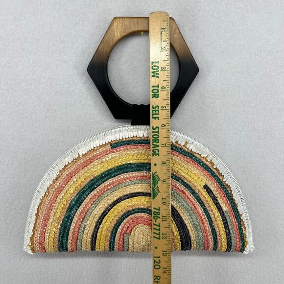 EUGENIA KIM Bag Luna Clutch Rainbow Straw Bracelet Handbag Yellow - Picture 10 of 10